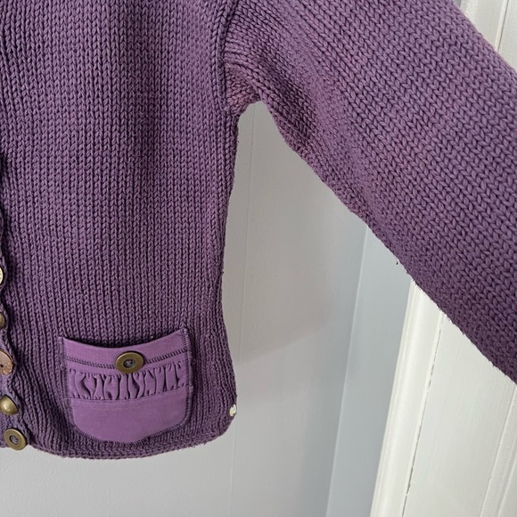Pure Handknit Purple Cardigan XS/S - Picture 5 of 8